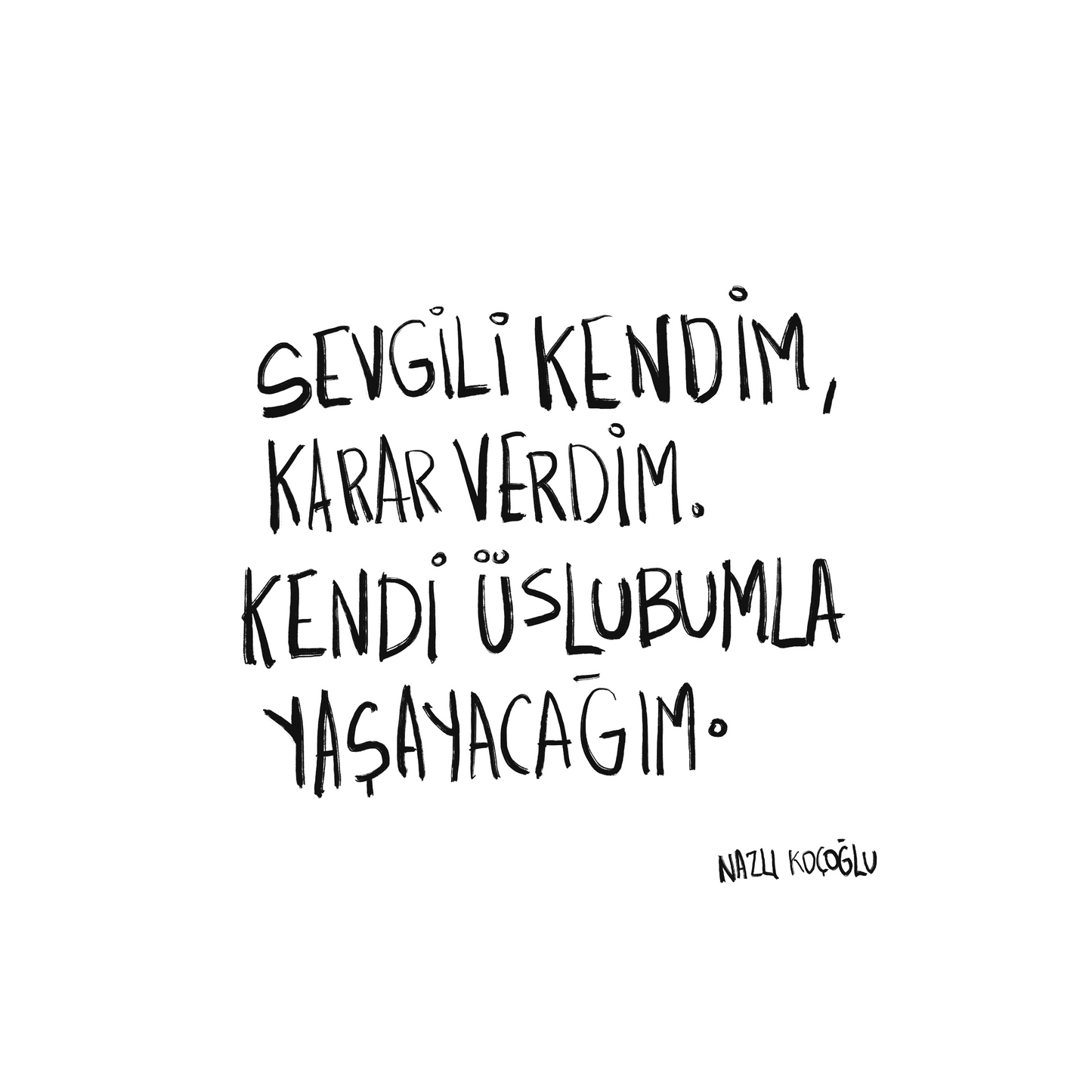 Sevgili Kendim Kendi Üslubumla Yaşayacağım