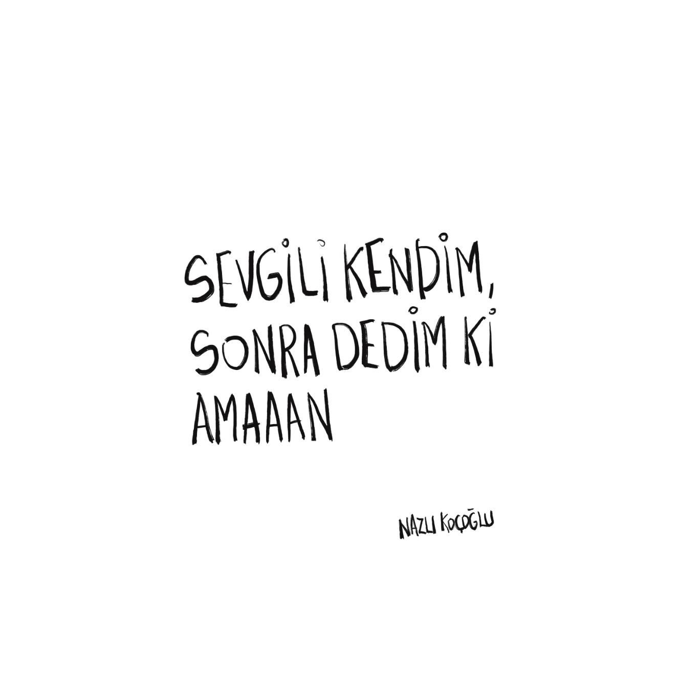 Sevgili Kendim, Sonra Dedim Ki Amaaan