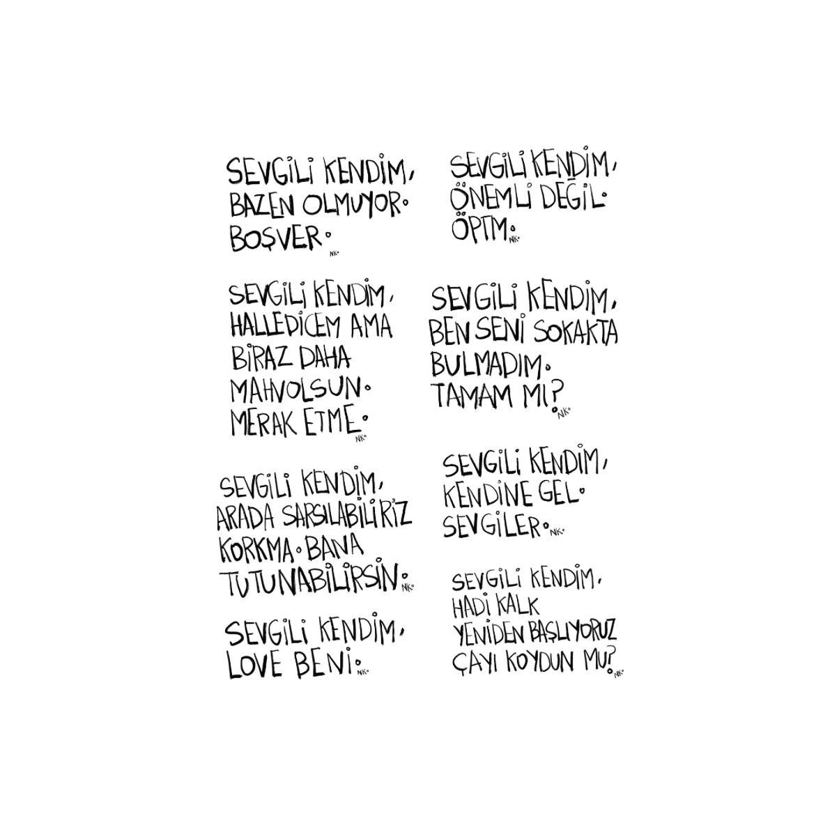 Sevgili Kendim Tekli Sticker