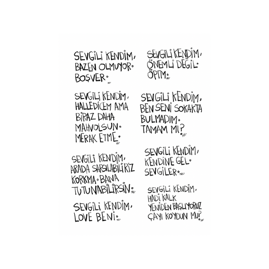 Sevgili Kendim Tekli Sticker